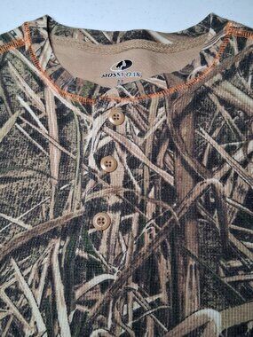 Mossy Oak Thermal Henley Shirt Medium Shadowgrass Hunt Camouflage Hunting